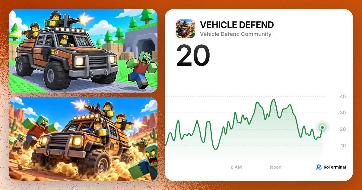 VEHICLE DEFEND player count: 164 playing · RoTerminal