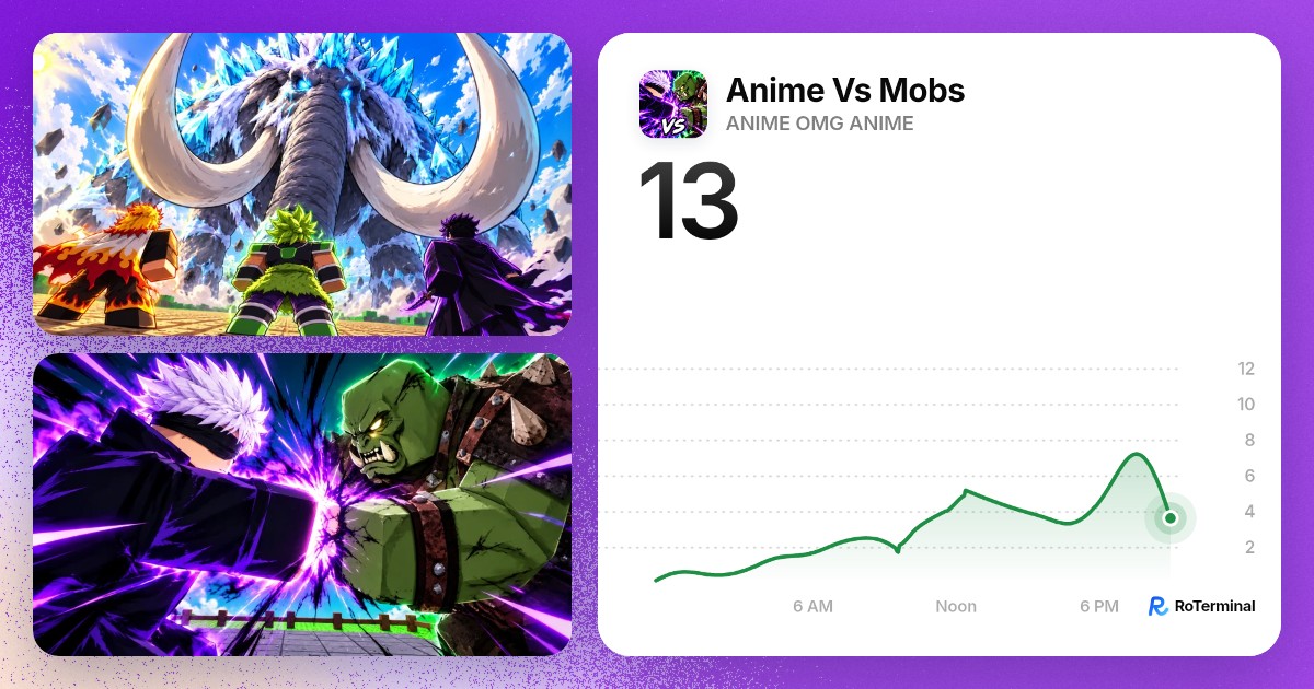 Anime Vs Mobs player count: 0 playing · RoTerminal