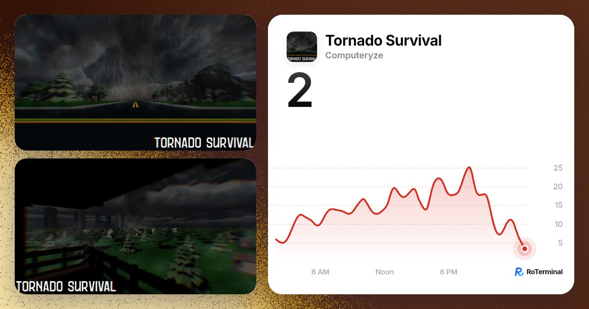 Tornado Survival player count: 32 playing · RoTerminal