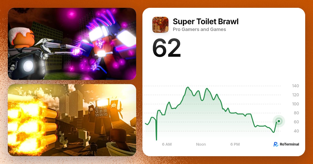 Super Toilet Brawl player count: 126 playing · RoTerminal